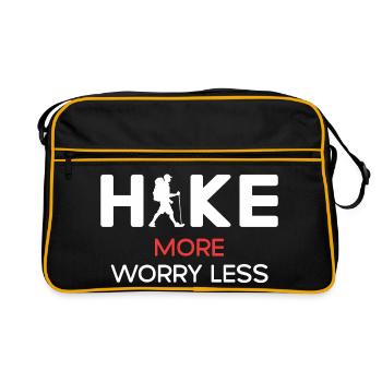 Randonnée plus soucieuse moins - cadeau de randonnée - Sac Retro - noir/or - Devant