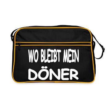 Döner - Retro Tasche - Schwarz/Gold - Vorne