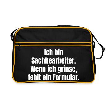 Je suis commis – sourire vs formulaires - Sac Retro - noir/or - Devant