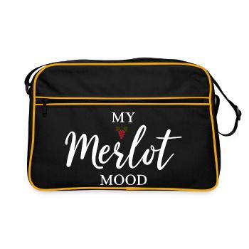 My Merlot Mood Wine Saying for Connoisseurs - Retro Bag - black/gold - Front