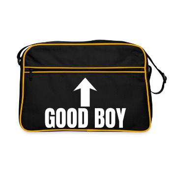 Good Boy Arrow Up Funny - Retro Bag - black/gold - Front