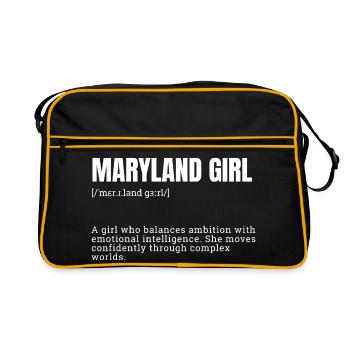 Courage et empathie des filles du Maryland - Sac Retro - noir/or - Devant