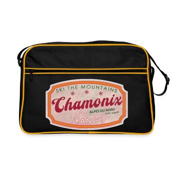 Chamonix Mountain Ski Vintage Label - Sac Retro - noir/or - Devant