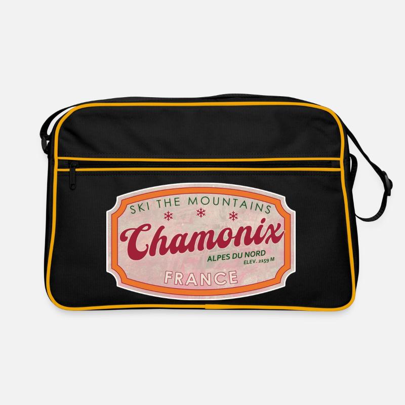 Chamonix Mountain Ski Vintage Label Sac Retro