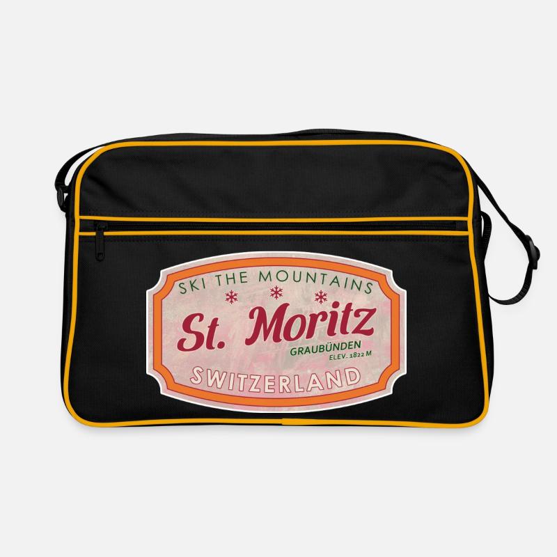 Label de ski de montagne St Moritz Sac Retro
