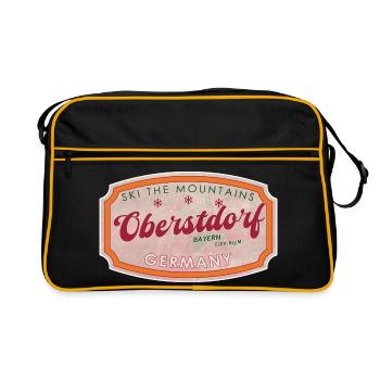 Oberstdorf Bavaria Retro Ski-Marke - Retro Tasche - Schwarz/Gold - Vorne