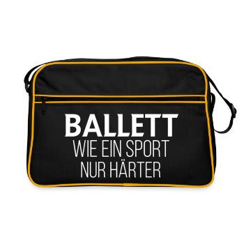 Ballett lustig - Retro Tasche - Schwarz/Gold - Vorne
