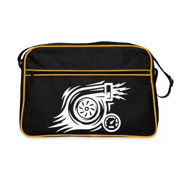 Turbo Boost Tuning Symbol - Retro Bag - black/gold - Front