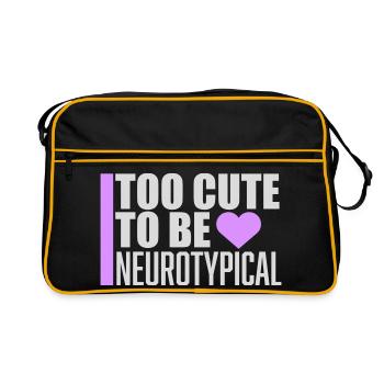 Trop mignon pour être neurotypique Logo drôle drôle sur l’autisme - Sac Retro - noir/or - Devant