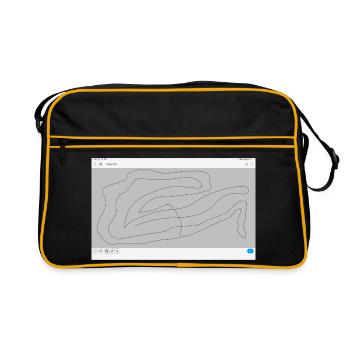 Fließende Konturen Linienkunst - Retro Tasche - Schwarz/Gold - Vorne