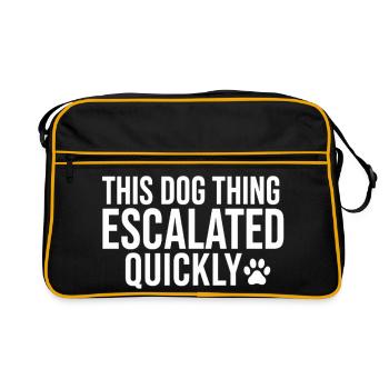 Cette histoire de chien a rapidement dégénéré - Sac Retro - noir/or - Devant