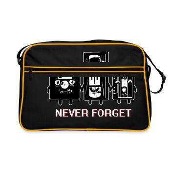 NEVER FORGET CASETTE DISKETTE FUNNY - Retro Bag - black/gold - Front