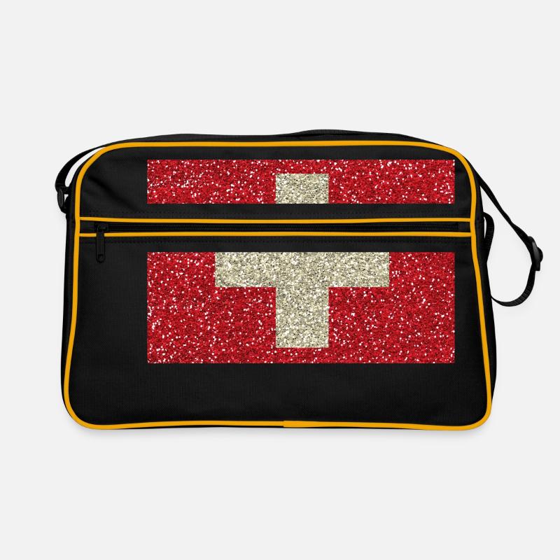 drapeau suisse Glitter drapeau tradition indigène Sac Retro