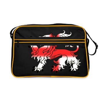 English Lion Passant with St George's Cross - Retro Bag - black/gold - Front