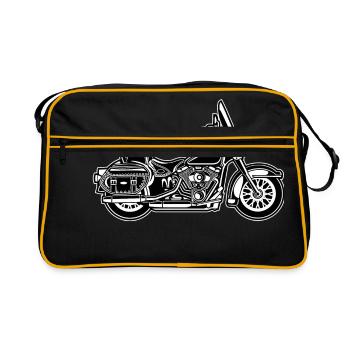 Chopper / motorcycle 06_black white - Retro Bag - black/gold - Front
