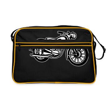 Motorcycle / Classic Motorcycle 04_black white - Retro Bag - black/gold - Front