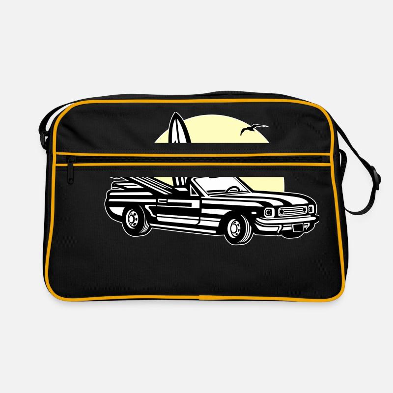 Muscle Car Sunset 01_dreifarbig - Sac Retro - noir/or