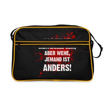 Anders sein - Retro Tasche - Schwarz/Gold - Vorne