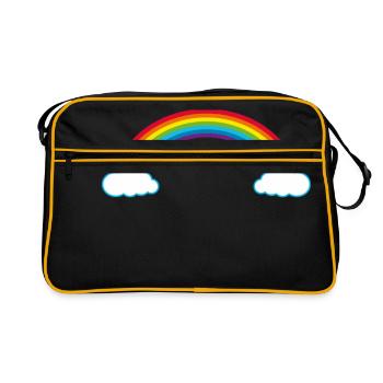 Rainbow Clouds Summer Thunderstorm Happiness in Love - Retro Bag - black/gold - Front