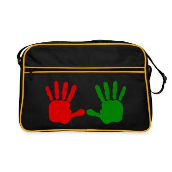 Iran - Main rouge - main de sang - BLOODY HAND - Sac Retro - noir/or - Devant