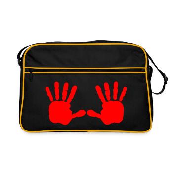 Iran - Main rouge - main de sang - BLOODY HAND - Sac Retro - noir/or - Devant