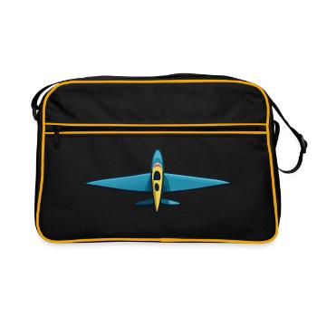 BleuPlaneur jaune - Sac Retro - noir/or - Devant