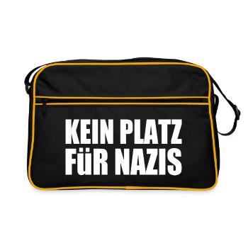 kein platz für nazis - Retro Tasche - Schwarz/Gold - Vorne