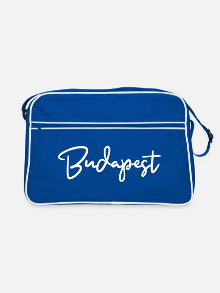 Budapest - Retro Tasche - Blau/Weiß - Vorne
