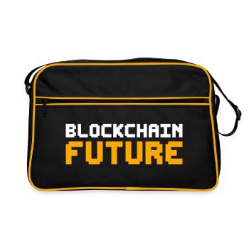 Blockchain Pixel Crypto-monnaie Bitcoin - Sac Retro - noir/or - Devant