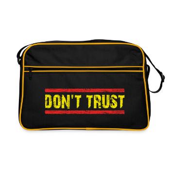 Don't Trust - first control - then trust - Retro Bag - black/gold - Front