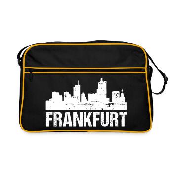 Frankfurt Vintage Skyline - Retro Tasche - Schwarz/Gold - Vorne