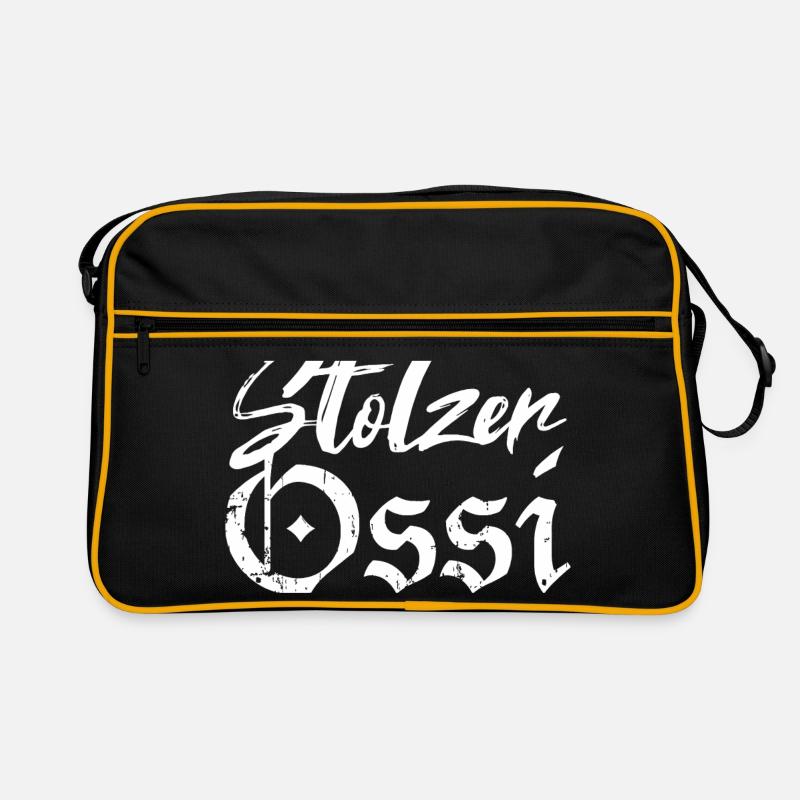 Stolzer Ossi Ostdeutschland - Retro Tasche - Schwarz/Gold