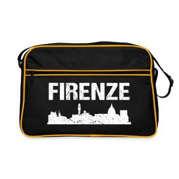 Firenze Skyline Florenz - Retro Tasche - Schwarz/Gold - Vorne