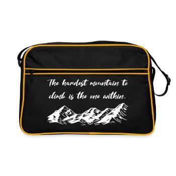 The Hardest Mountain Mountains Saying Hiking Mountain - Retro Bag - black/gold - Front