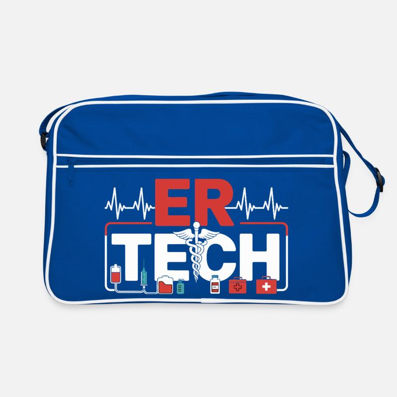 Emergency Technology Icon Motif Retro Bag
