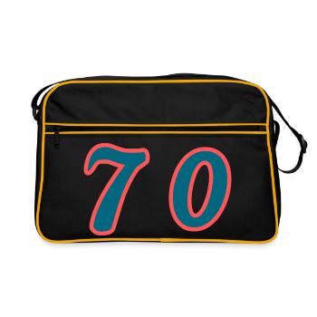 70. 70 ANS. 70e ANNIVERSAIRE. ANNIVERSAIRE 70 ANS. - Sac Retro - noir/or - Devant