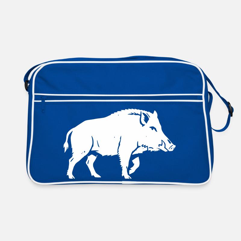Wild Boar Silhouette Hunter Forest Vector Retro Bag