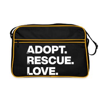 ADOPT SAVE LOVE ANIMAL LOVE PET ADOPTION w - Retro Bag - black/gold - Front