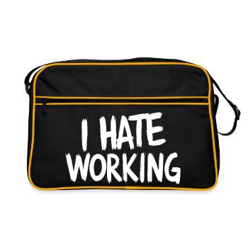 Je déteste travailler drôle Job Collègue Drôle - Sac Retro - noir/or - Devant