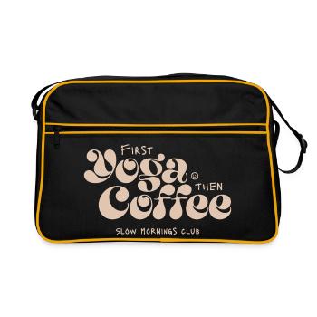 Yoga d’abord, café après - Sac Retro - noir/or - Devant