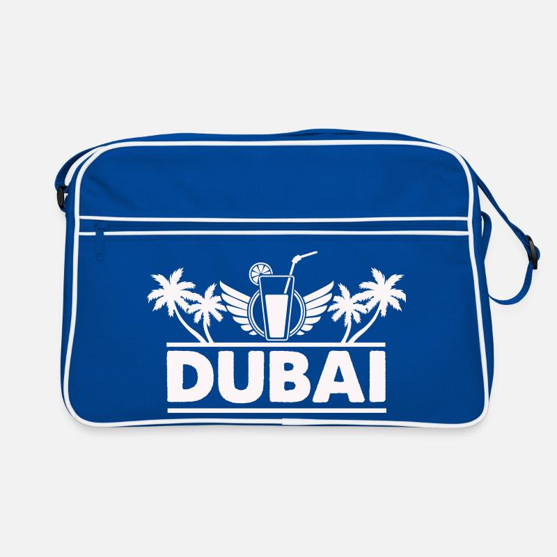 Dubai Palm Trees Drink Logo Retro Bag