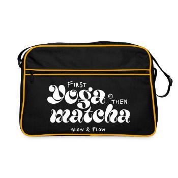 D’abord le yoga puis le matcha Typer Design - Sac Retro - noir/or - Devant