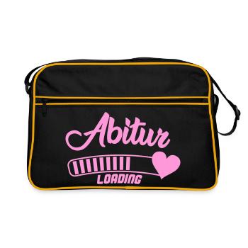 Abitur Loading Herz - Retro Tasche - Schwarz/Gold - Vorne