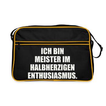 ICH BIN MEISTER IM HALBHERZIGEN ENTHUSIASMUS - Retro Tasche - Schwarz/Gold - Vorne