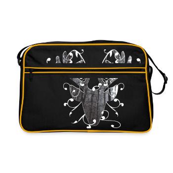Tête de cerf costumes traditionnels dirndl motif branches - Sac Retro - noir/or - Devant