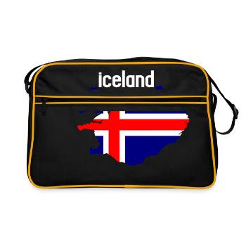 Iceland - Retro Tasche - Schwarz/Gold - Vorne
