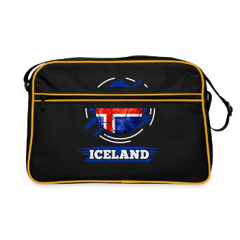 Drapeau du pays de football de l'Islande - Sac Retro - noir/or - Devant