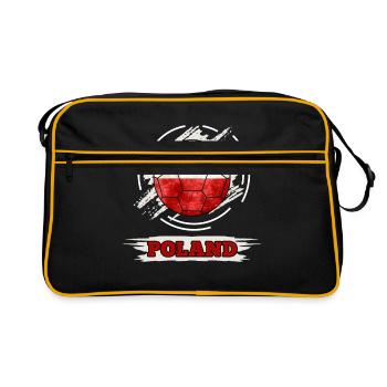 Fußball Landesflagge Polen - Retro Tasche - Schwarz/Gold - Vorne