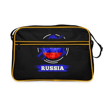 Fußball Landesflagge Russland - Retro Tasche - Schwarz/Gold - Vorne