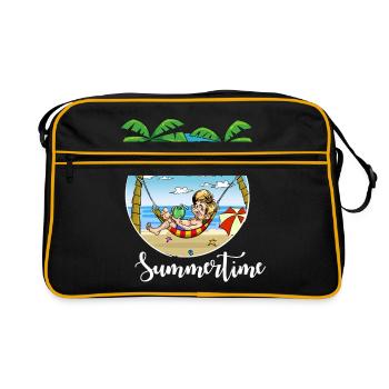 Profitez de l'été et du soleil - Sac Retro - noir/or - Devant